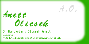 anett olicsek business card